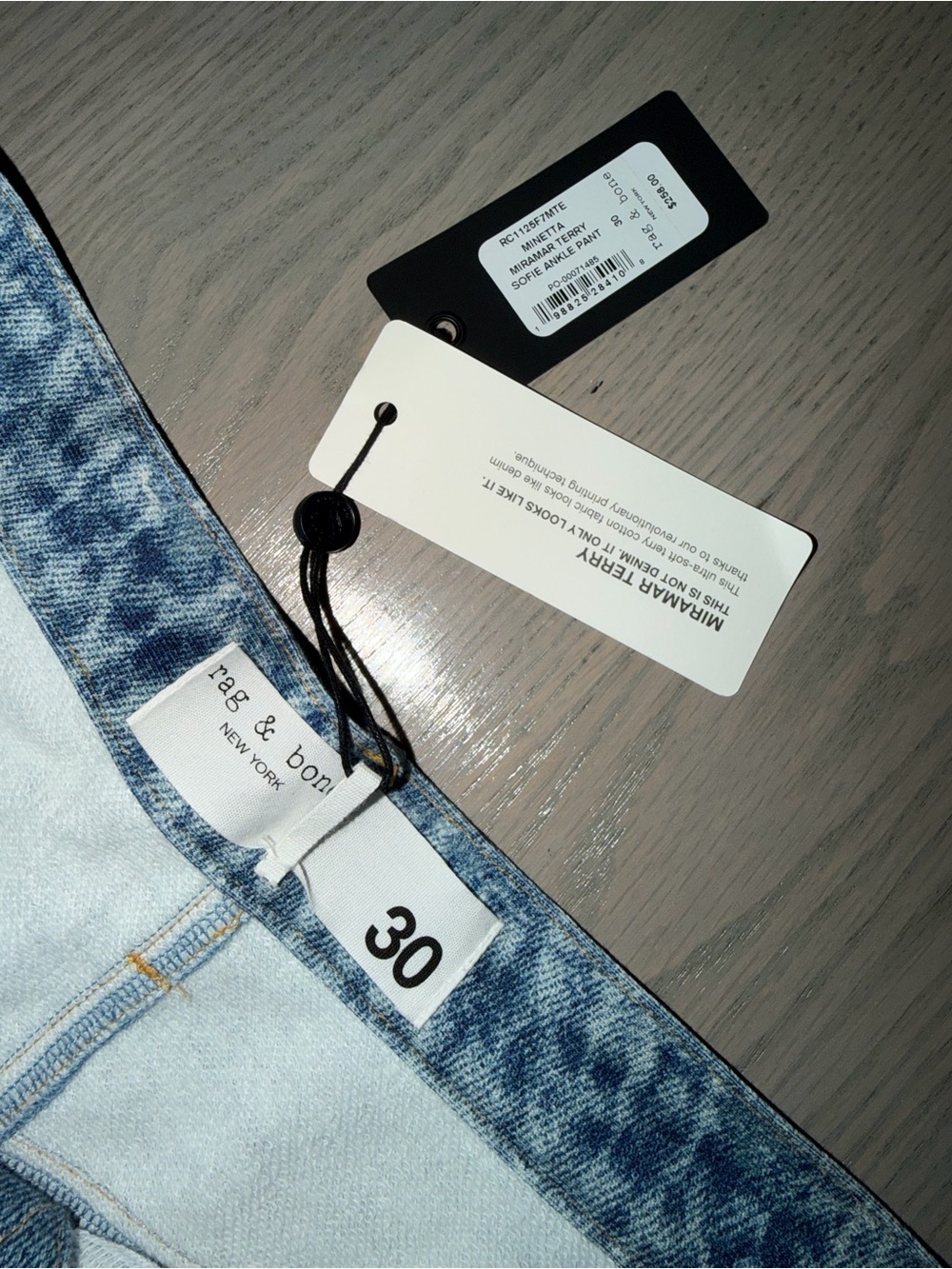 rag & bone Distressed Wide-Leg Jeans - Light Blue - Picture 3 of 4